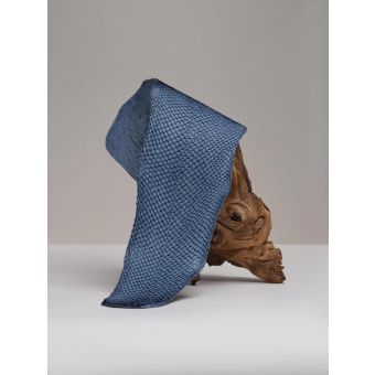 Cuir de Saumon SQUAMA Brut Bleu Abysse  Large