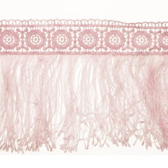 Ruban de guipure rose à franges 13 cm