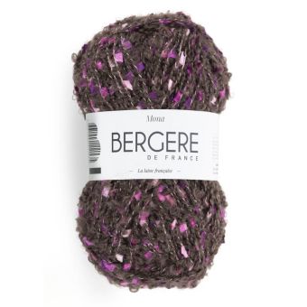 Pelote de laine Bergère de France Mona choco orchidée N°11152