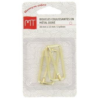 Boucle à coulisse en métal 40mm or x1
