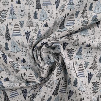 Tissu jacquard polycoton CELEBRATION Ciel