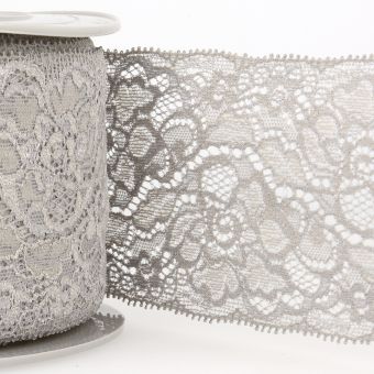 Dentelle élastique 80 mm gris