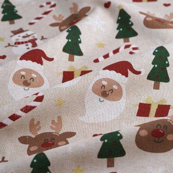 Tissu de Noël coton épais Linenlook enfantin