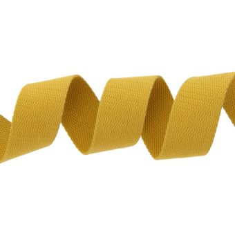 Sangle coton jaune moutarde 30 mm