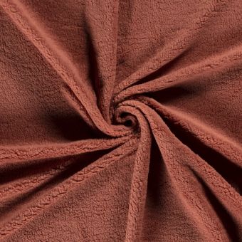 Tissu sherpa teddy terracotta