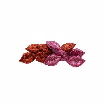 Sachet boutons fantaisie bouches pailletées