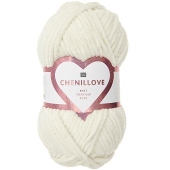 Fil à crocheter Chenillove crème 001 110m - Rico Design
