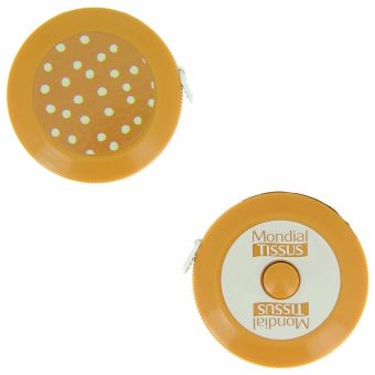 Centimetre enrouleur ocre points