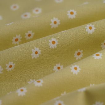 Tissu sergé Marguerite jaune