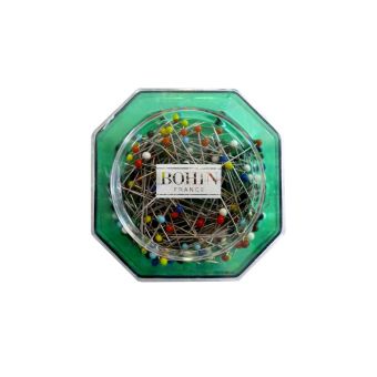 Boite de 200 épingles super-fines tête de verre quilting Bohin