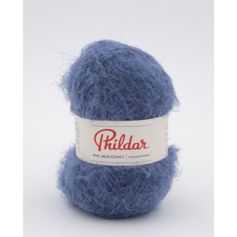 Pelote de laine Phildar Beaugency bleu Faience