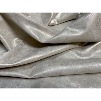 Peau de veau velours effet tamponné métallisé - BEIGE OR