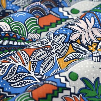 Tissu sergé Carthage bleu