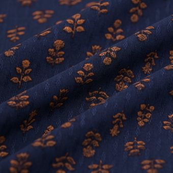 Tissu jacquard viscose indienne rouge bleu