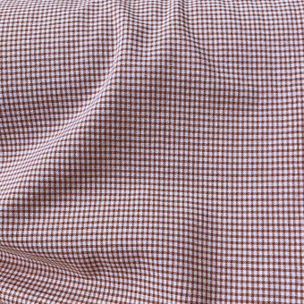 Tissu fil teint petit vichy lilas et brique 2mm recyclé