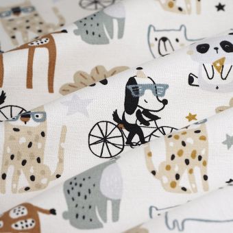 Tissu bachette bike ride écru