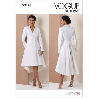 Patron V2125P5 robe manteau croisé pour femme du 40 au 48 - Vogue