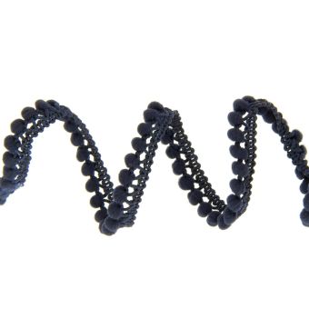 Galon mini pompons bleu marine 10 mm