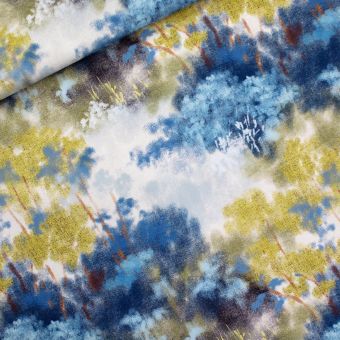 Tissu gabardine motifs Dreamy Forest bleu - See You At Six