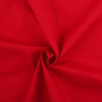 Tissu popeline coton lourde 120 fils rouge