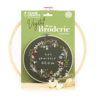 Kit broderie végétal cercle 28cm