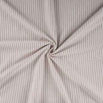 Maille jersey coton fines rayues taupe