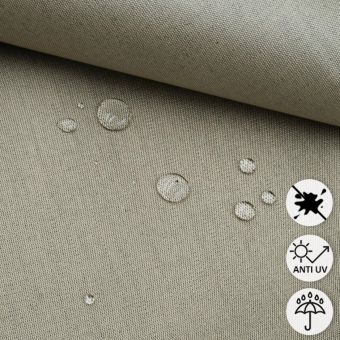 Toile Sunny imperméable avec revêtement teflon unie gris chiné