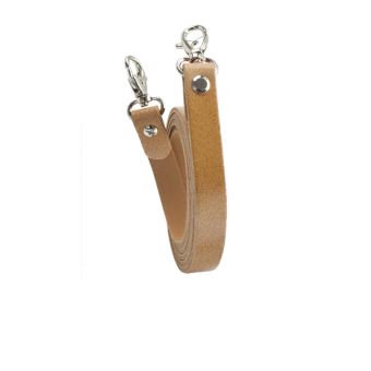 Lanière sac bandoulière cuir mousqueton anneaux bronze métal - Miyako