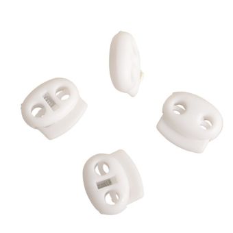 Serre-cordon ovale - 4pcs 1,9cm x 1,7cm blanc
