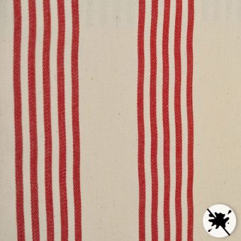 Toile coton tissé-teint double enduction acrylique Cabana rayures rouges