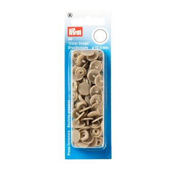 Boutons-pression Color Snaps beige foncé 12.4 mm