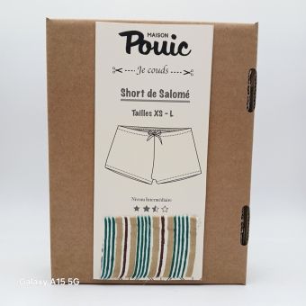 Kit de couture Short Salomé en indienne rayée - Maison Pouic