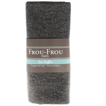 Grand coupon tissu uni 145x50cm jersey gris anthracite