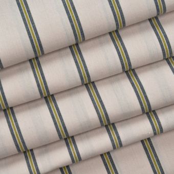Tissu popeline de coton Weave Line Milky Clay - Atelier Brunette