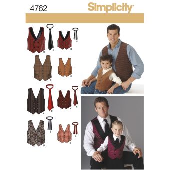 Patron Simplicity 4762.a - gilets et cravates