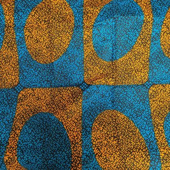 Tissu wax coton motifs géométrique rose jaune - Karabashop