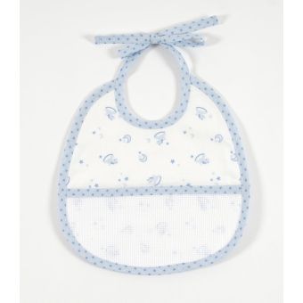 Bavoir 3 mois bleu à broder