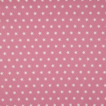 Tissu popeline coton à motifs étoiles rose pale