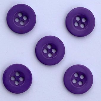 Boutons Unis avec 4 Trous en Resine 13mm - Lot de 10 - Violet