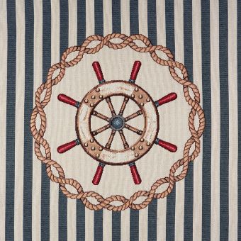 Carré de tissu jacquard motif marin