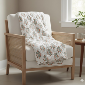 Boutis fleurs Indiennes 230x250cm