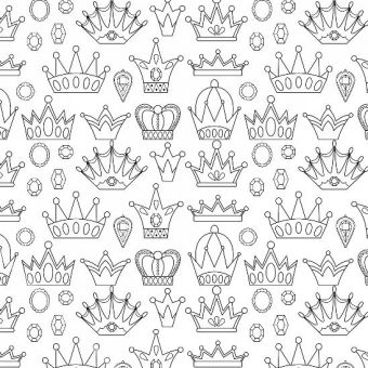 Tissu Softshell Couronnes A Colorier, coupon 1m x laize (145cm)