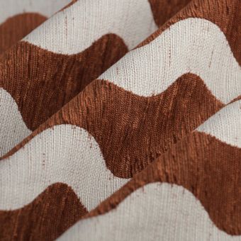 Tissu jacquard vague chenille rouille