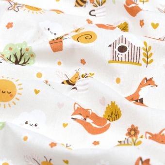 Toile coton  52 fils motifs rouxy naturel