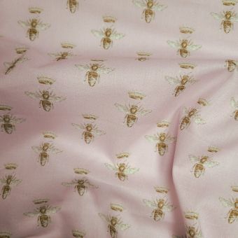 Tissu voile de coton reine abeille lilas