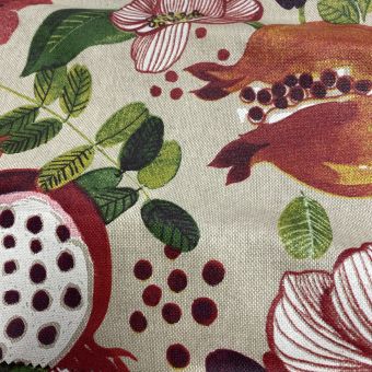 Tissu bachette linenlook enduit grenadier multico