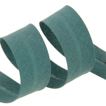 Biais replié 30 mm bleu acier