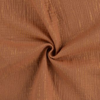 Tissu double gaze lurex camel