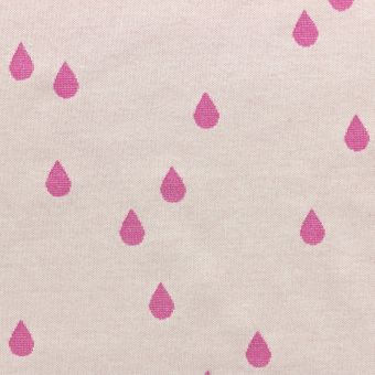 Tissu jacquard coton bio Drops rose - Albstoffe