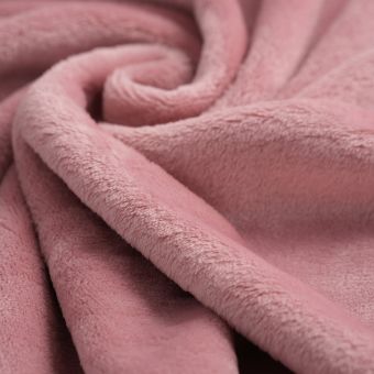 Tissu douillette unie Cozy vieux rose